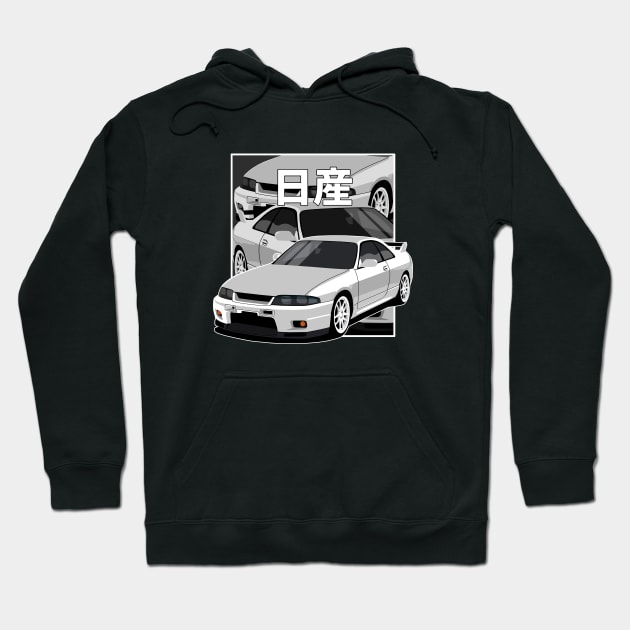 Nissan Skyline Gtr r33 Japanese Comics Hoodie by Rebellion Store